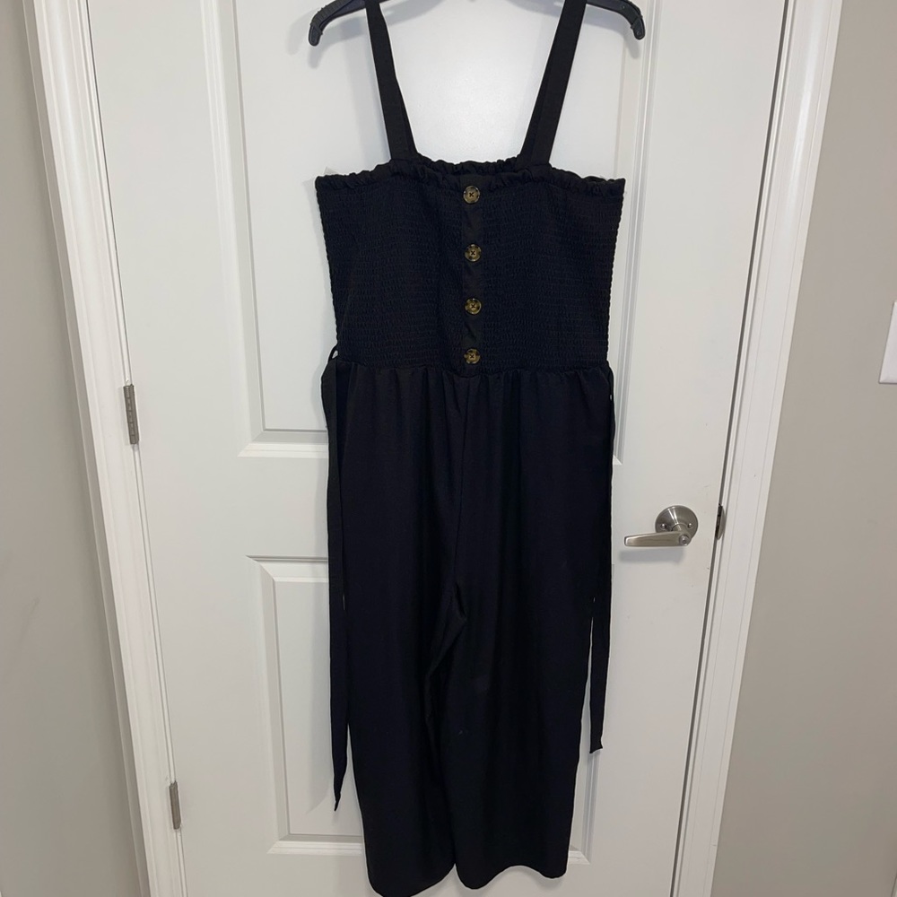 Black Smocked Jumpsuit